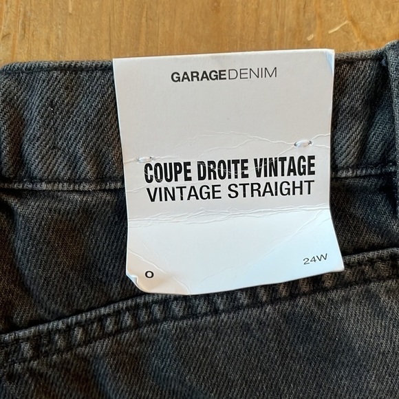 NWT Garage Denim Vintage Straight Black High Waist Distressed Jeans 0 24W - Picture 9 of 13